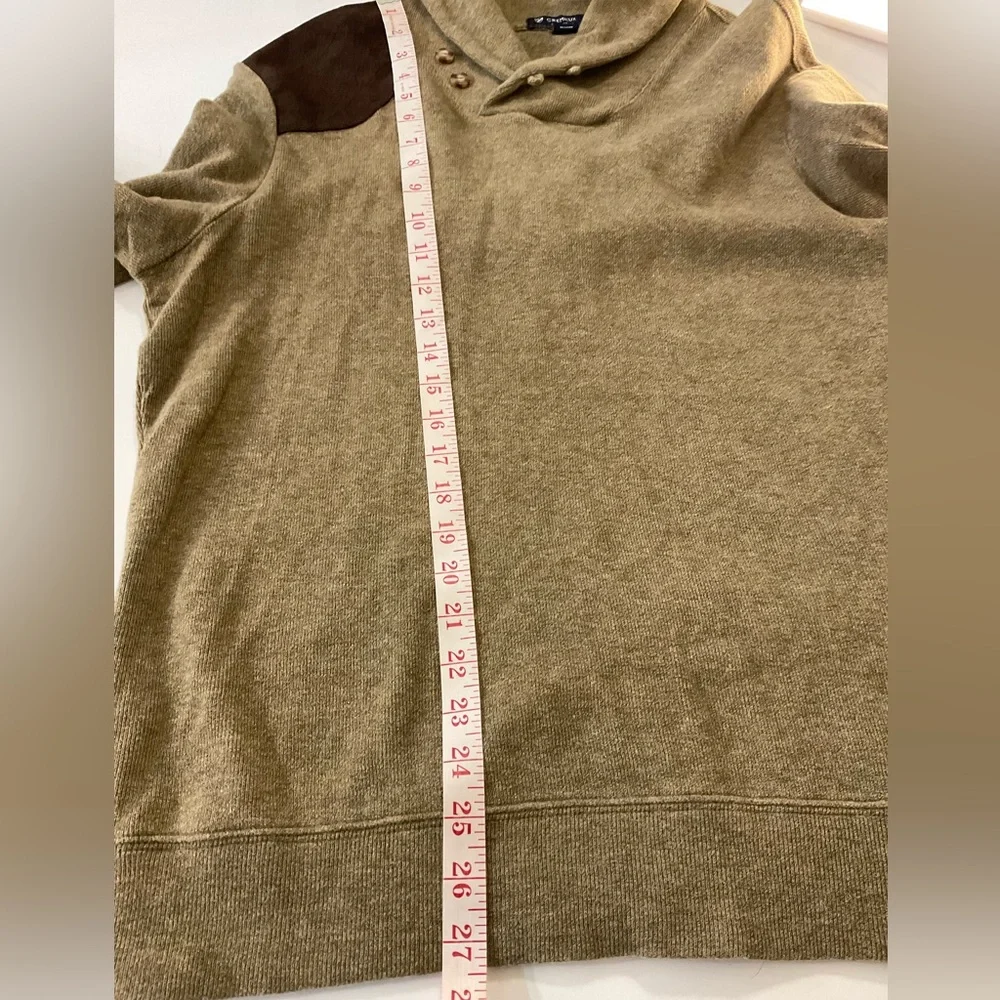 Daniel Cremieux Tan Turtleneck Sweater with Brown Patches